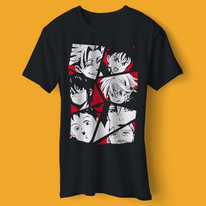 NANATSU NO TAIZAI - Os Sete Pecados Preta - Camiseta de Animes