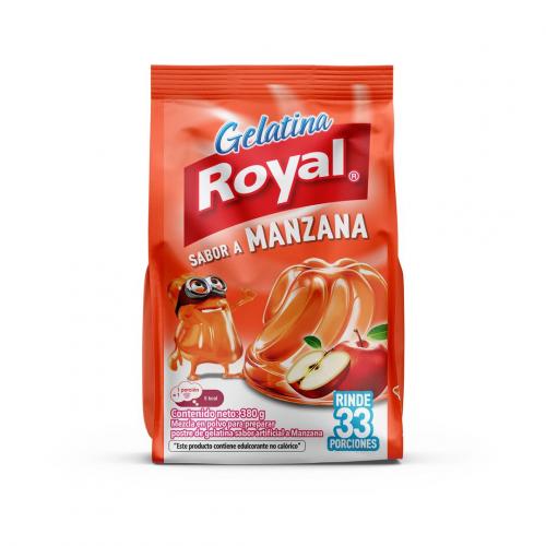 Mezcla en polvo para preparar Gelatina - Royal - Manzana - 385 gramos